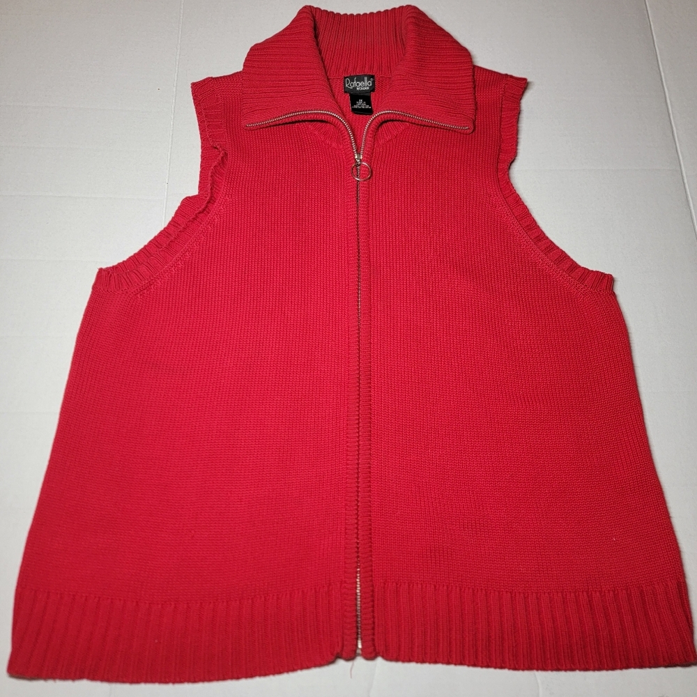 Rafaella Vibrant Red Knit Sweater Vest 1X